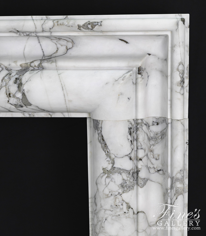 Marble Fireplaces  - Bolection Style Mantel In Exotic Arabascato Marble - MFP-2619